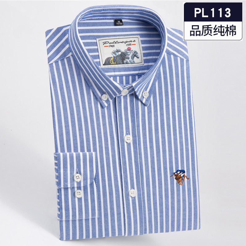OC983: Áo sơ mi cotton dài tay nam mùa xuân thu Paul Oxford kẻ sọc cỡ lớn