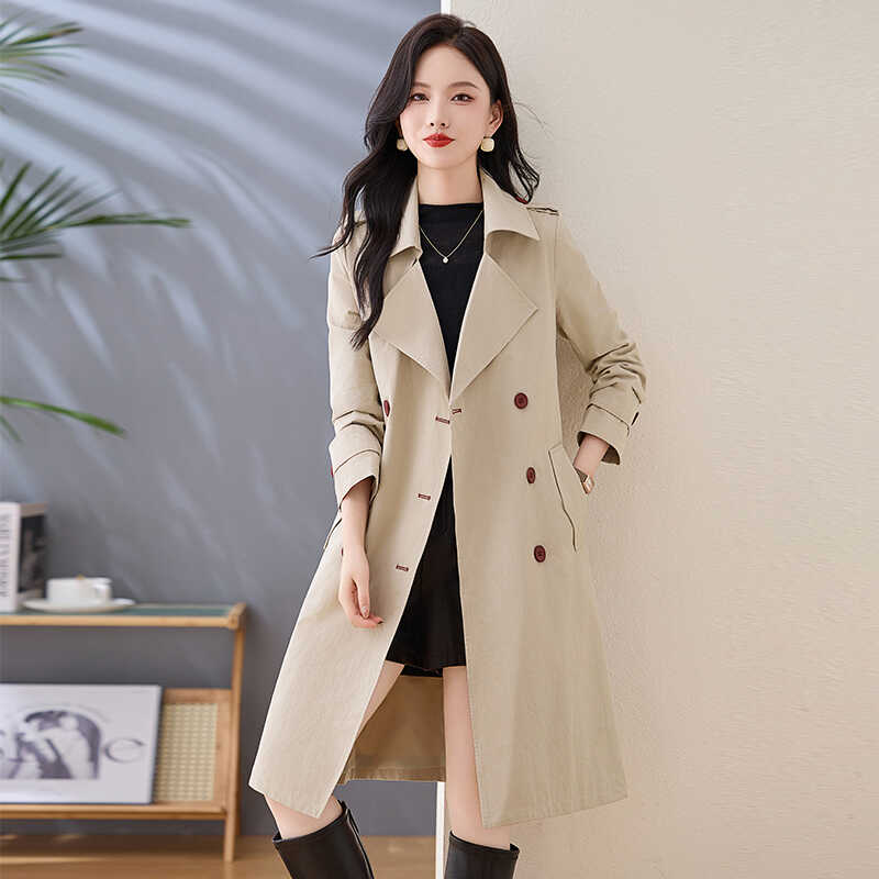 C336: áo khoác nữ dáng dài vừa vặn phong cách Anh quốc