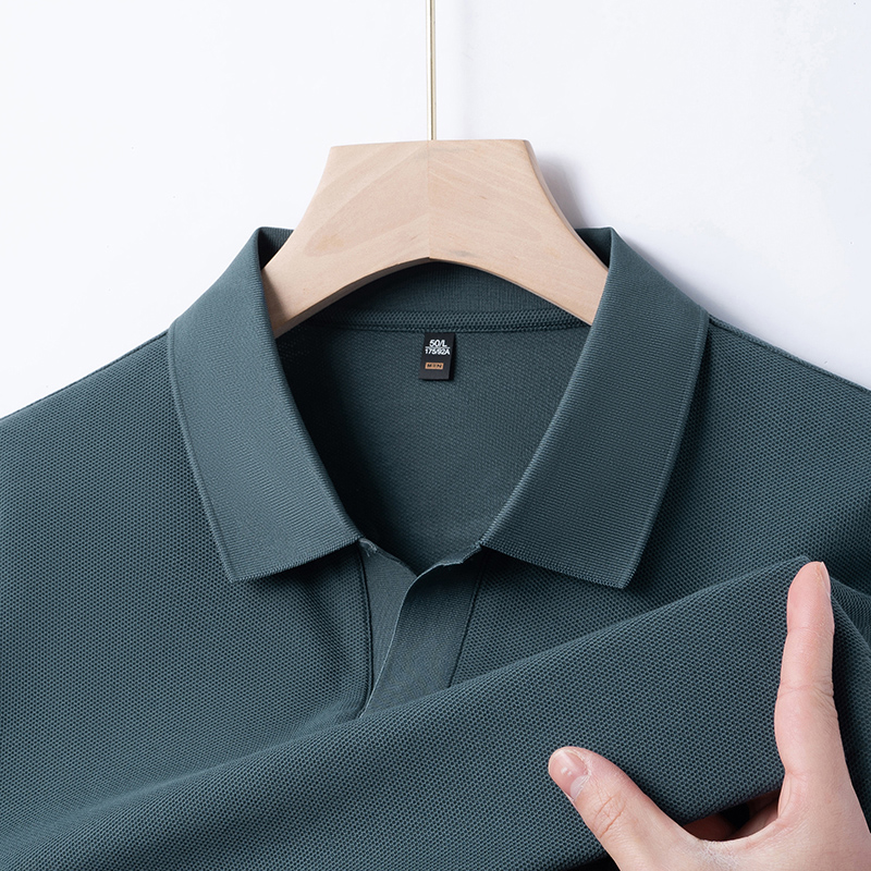 OE277: Áo thun polo cổ bẻ tay ngắn cotton dành cho nam cao cấp Áo thun doanh nhân cao cấp giản dị màu trơn phong cách Mỹ