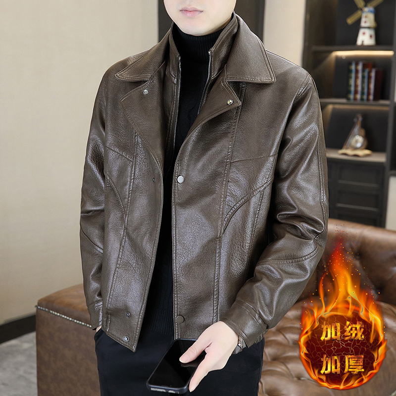 OE073: áo khoác da nam phong cách Hàn Quốc