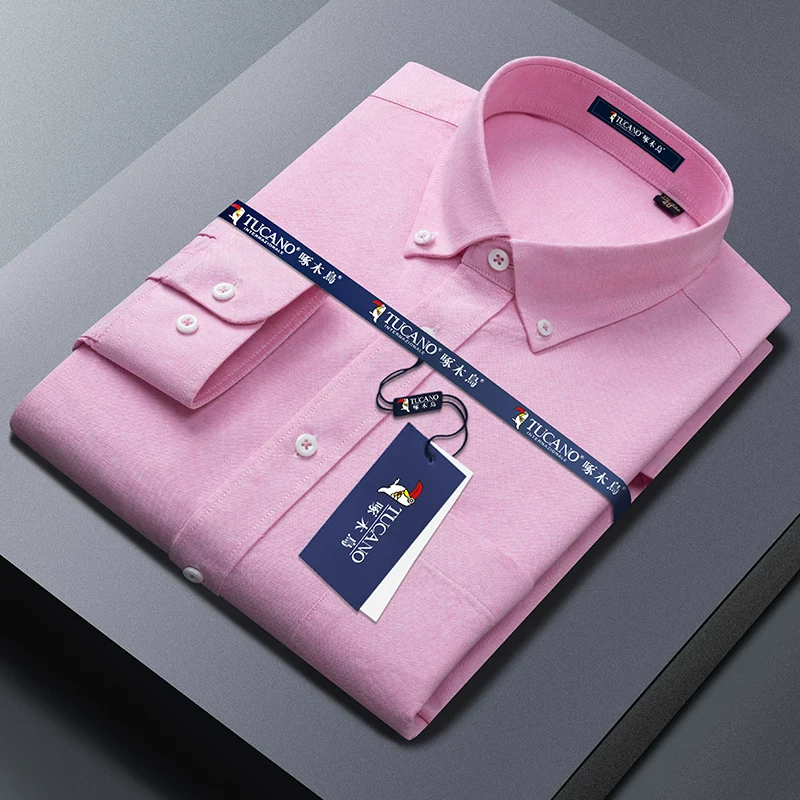 OH006: Áo sơ mi Oxford 100% cotton hiệu Woodpecker dành cho nam, tay dài