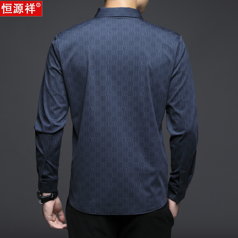OD290: Áo sơ mi dài tay nam trung niên Hengyu cao cấp lụa băng