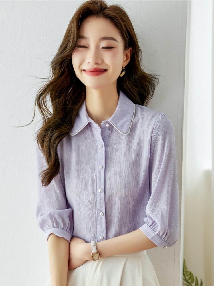 OD024: áo sơ mi nữ cao cấp TAY LỬNG