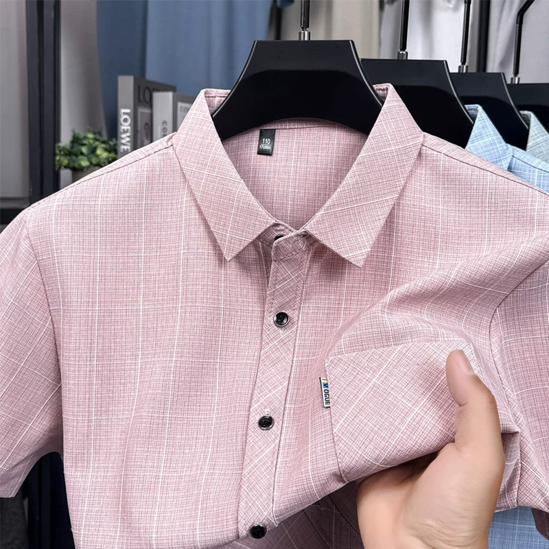 OH041: Áo sơ mi nam tay ngắn Woodpecker bằng vải cotton lanh