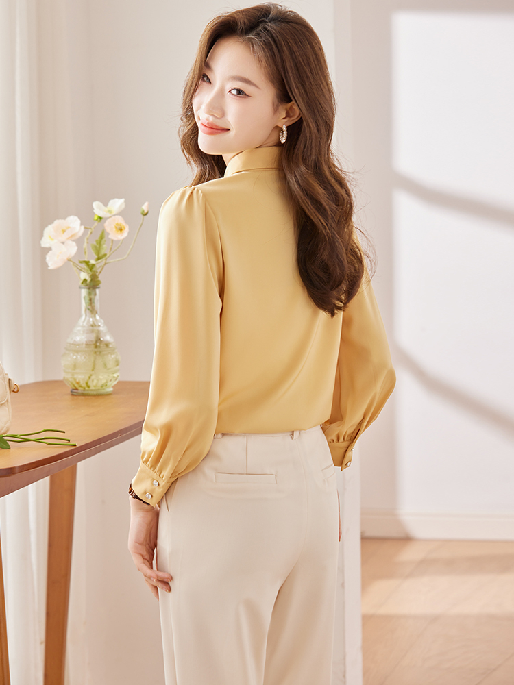 OD110: áo sơ mi nữ phối bèo cao cấp dài tay