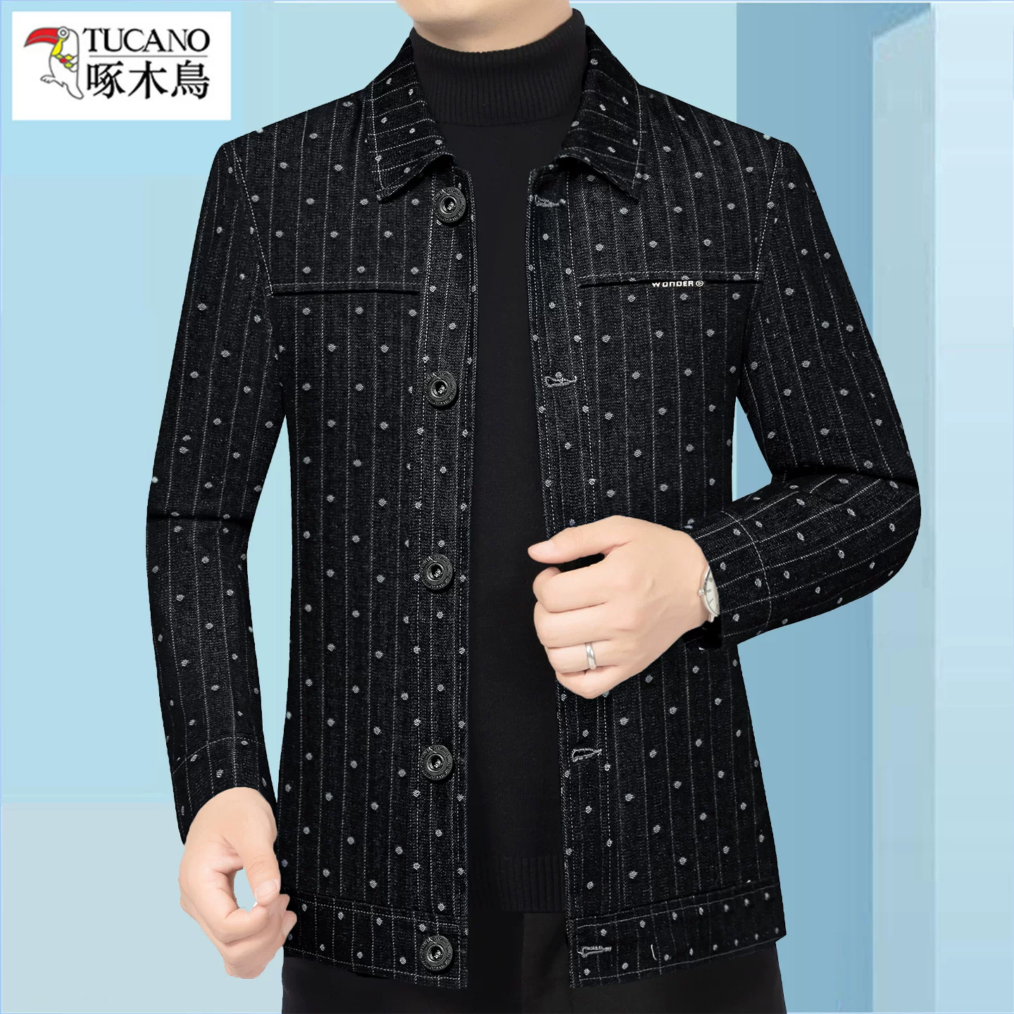 OH116: Áo khoác denim nam cao cấp Woodpecker