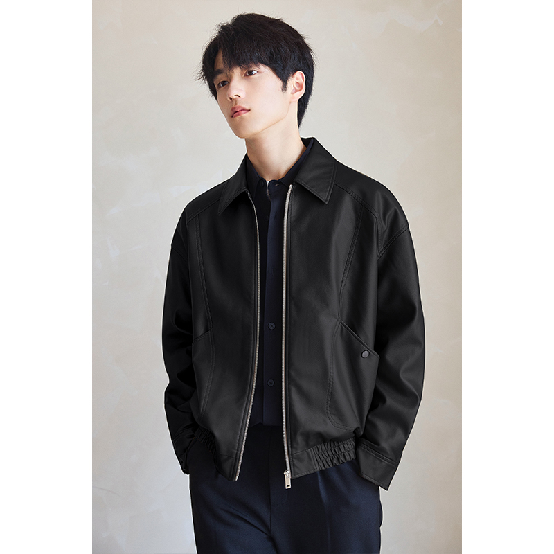 OE945: Áo khoác da PU mềm mại nam cao cấp