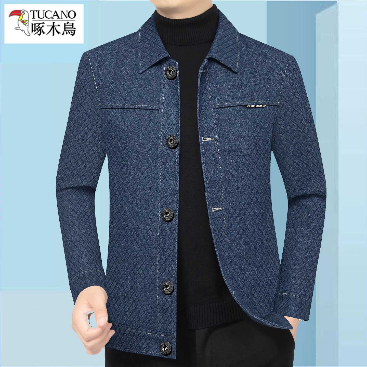 OH116: Áo khoác denim nam cao cấp Woodpecker