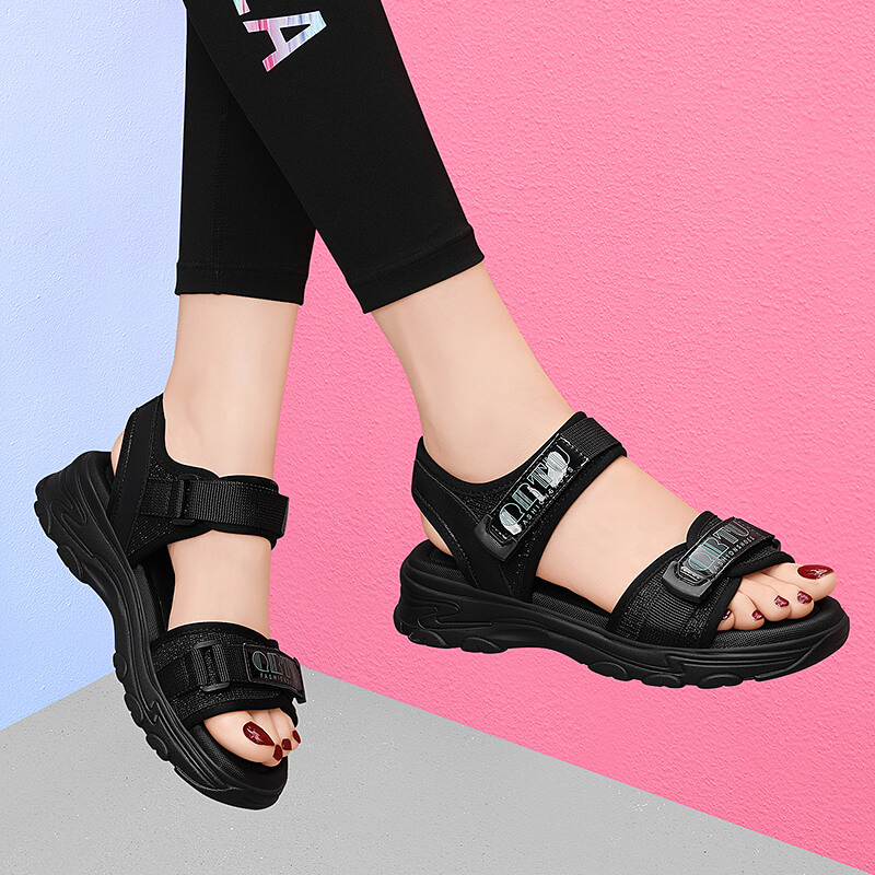 OE442: Dép sandal nữ đế dày Velcro all-match dành cho nữ giày nữ