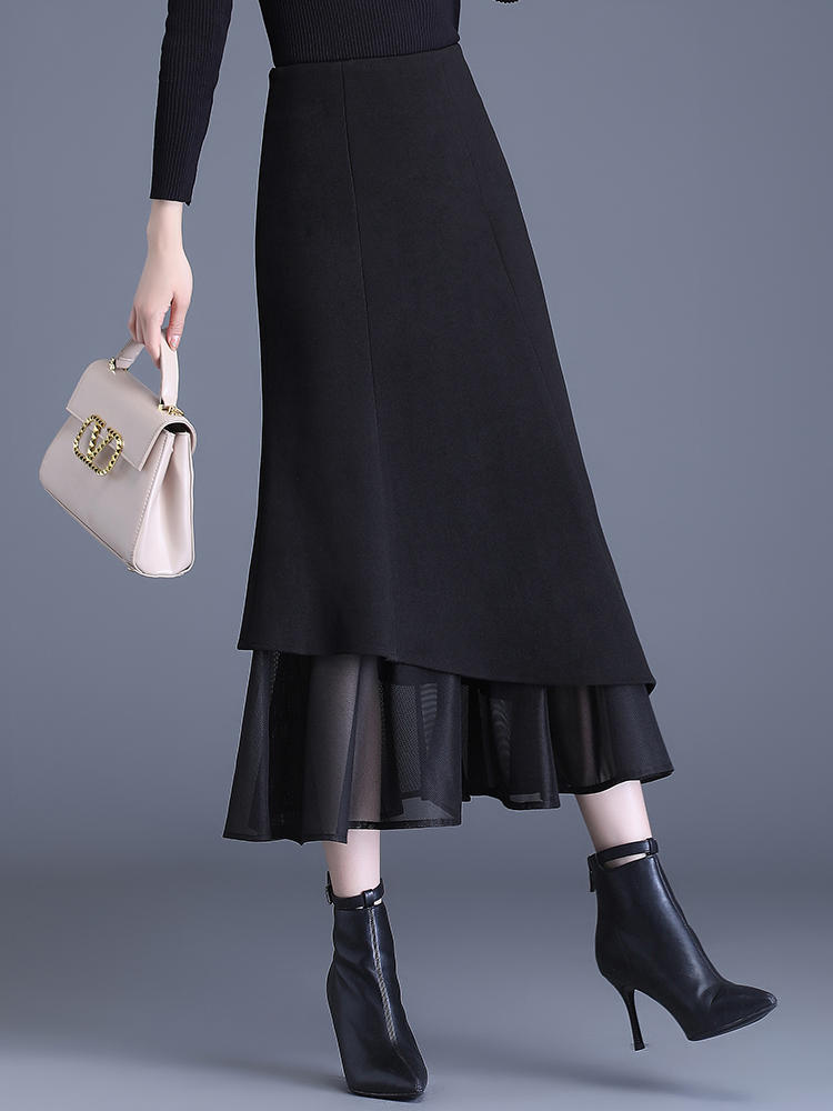 OD219: chân váy dáng dài sang trọng