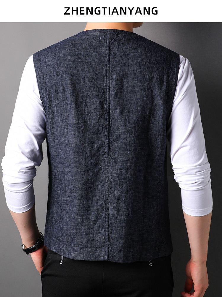 OD302: áo vest gile nam cao cấp vải lanh áo khoác