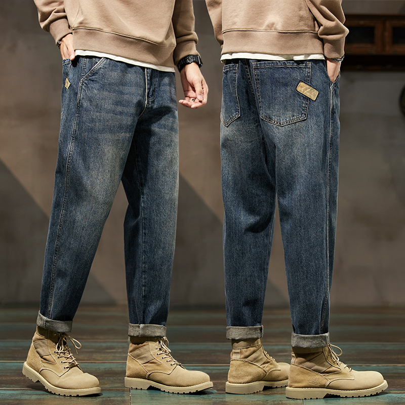 OE110: Quần jeans nam cao cấp retro của Mỹ quần dài thường ngày cỡ lớn