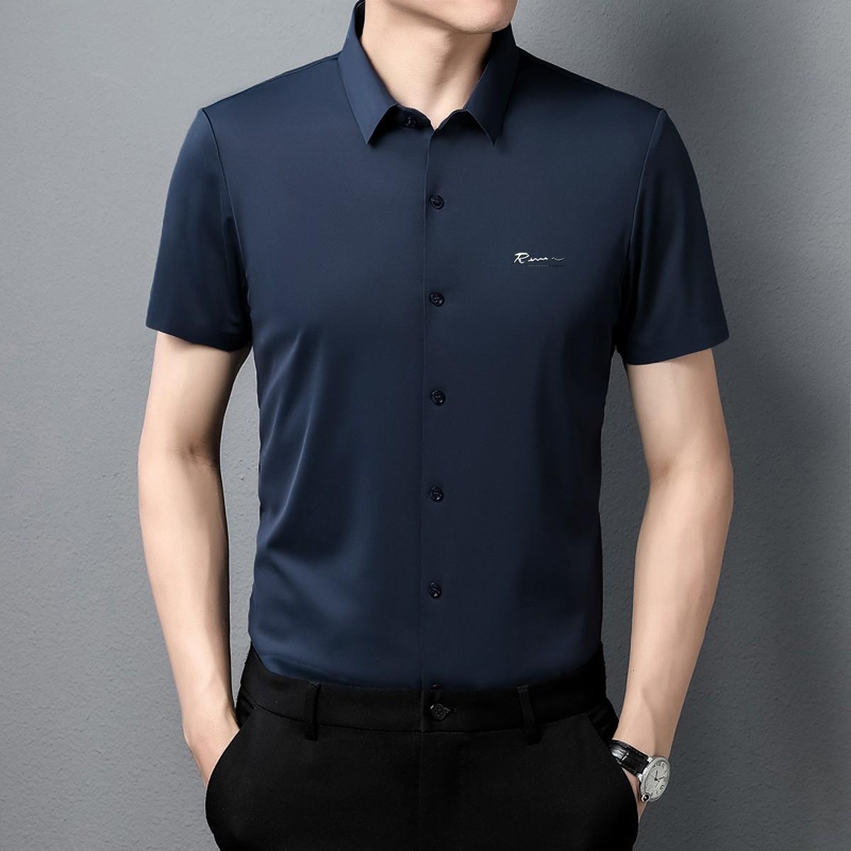 OE731: Áo sơ mi nam tay ngắn lụa Pierre Cardin