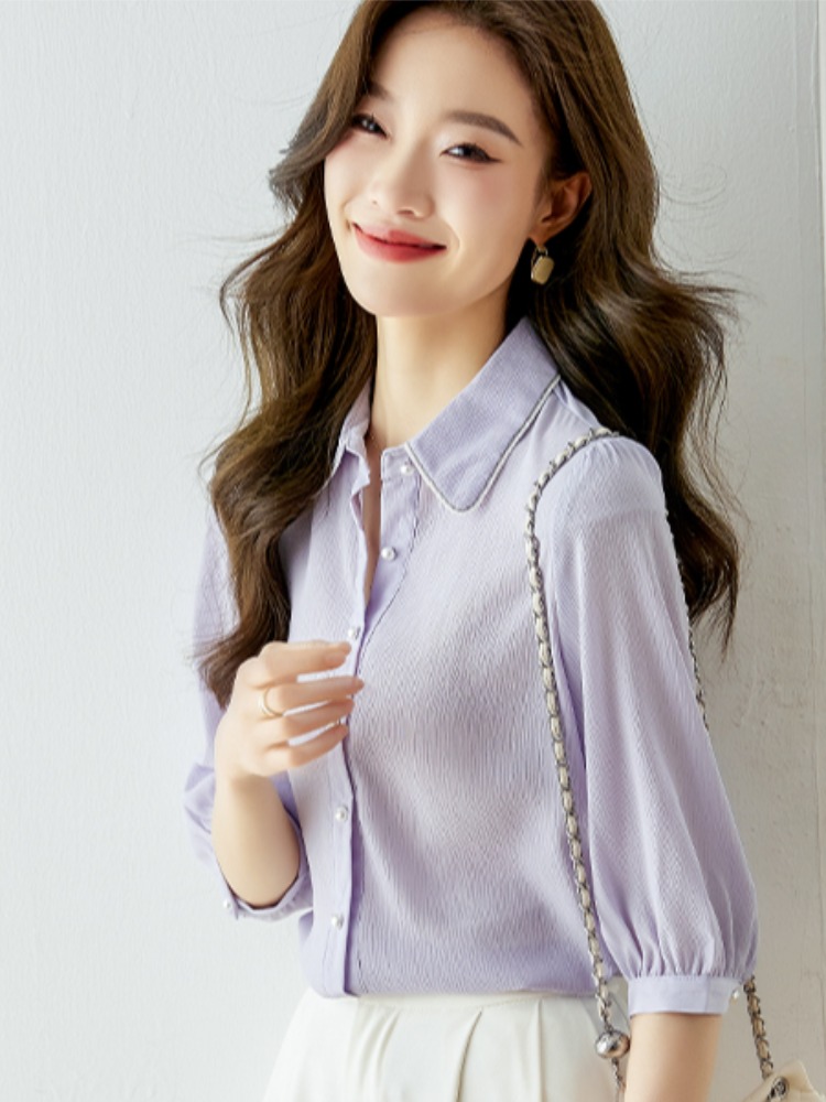 OD024: áo sơ mi nữ cao cấp TAY LỬNG