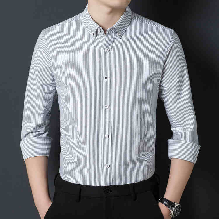 OC812: Áo Sơ Mi Oxford Cotton Nam Mới Cao Cấp Sọc Nam