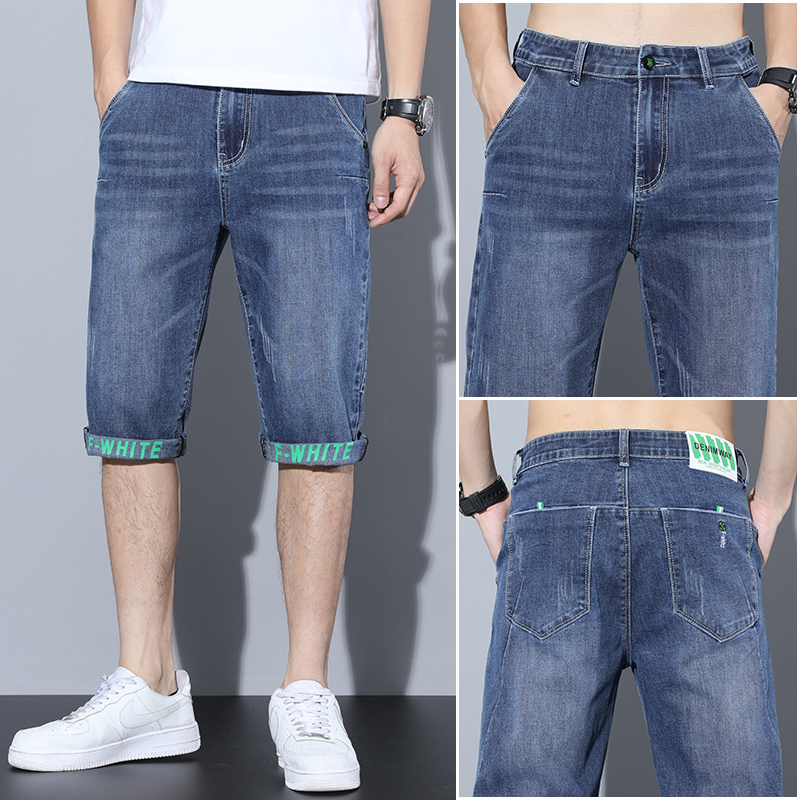 OE690: Quần short denim nam cao cấp dáng phong cách Hàn Quốc