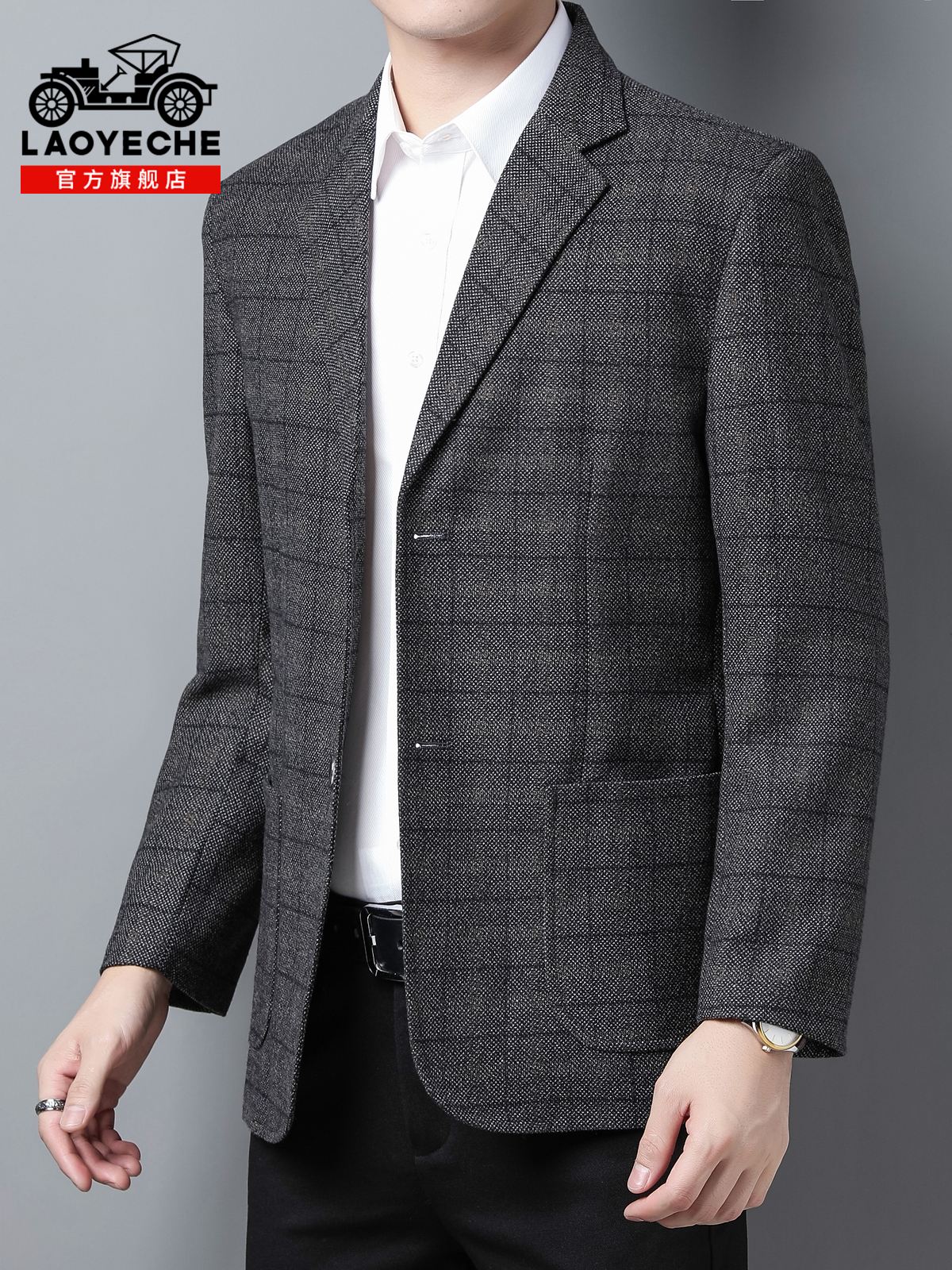 OE477: Áo khoác vest cổ điển nam cao cấp trung niên mới kẻ sọc đơn vest công sở thường ngày cho nam cao cấp