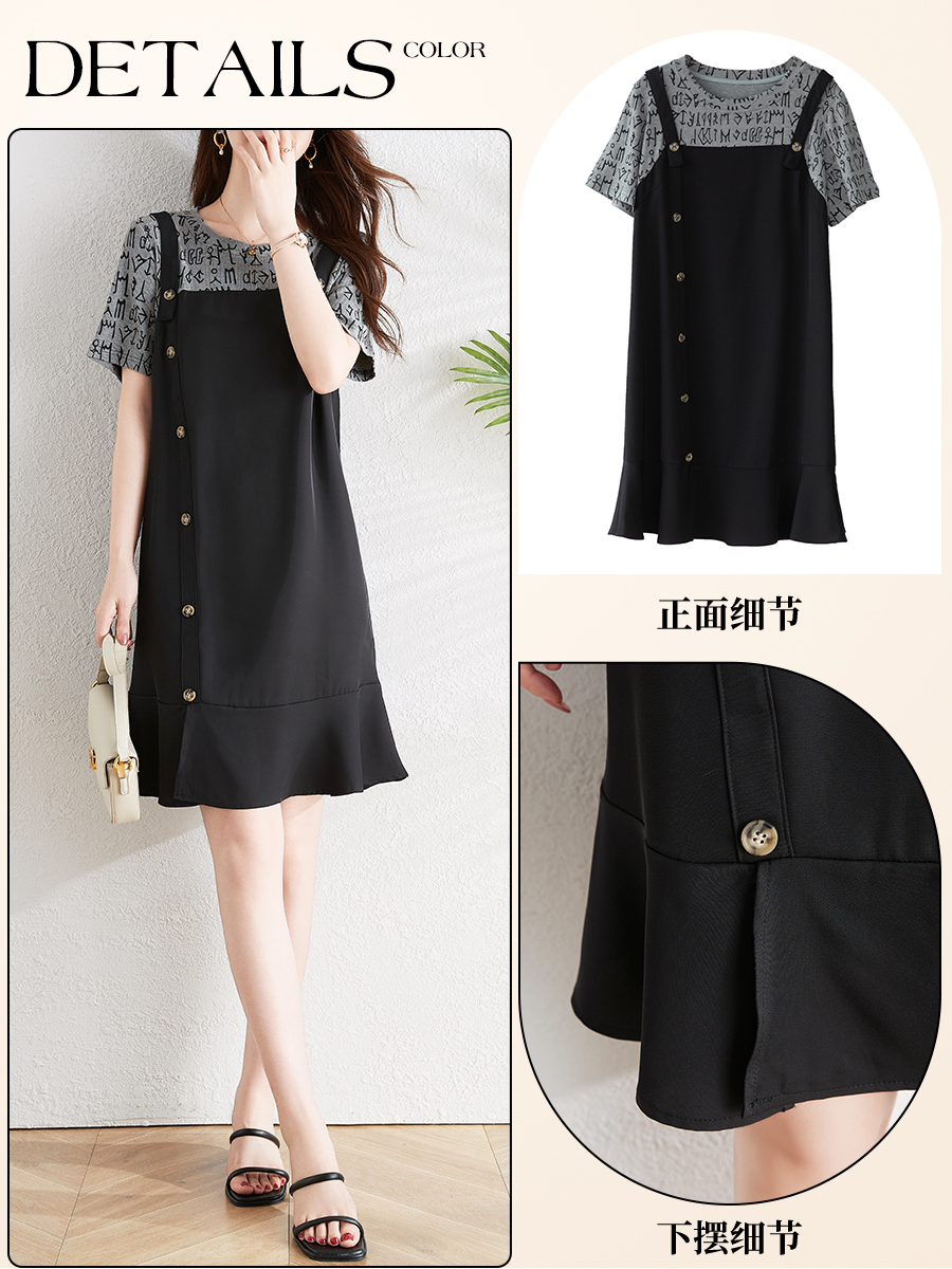 OD135: đầm thun cao cấp phối kiểu