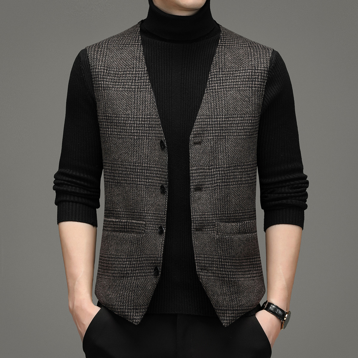 OE480: Áo vest len ​​vest nam cao cấp