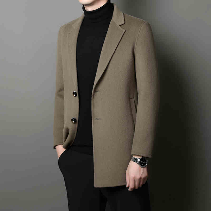 OC352: Áo khoác nam dạ cashmere cao cấp dày dặn cổ vest