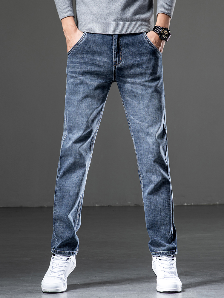 OE794: Quần jeans nam ống rộng thẳng giặt cao cấp