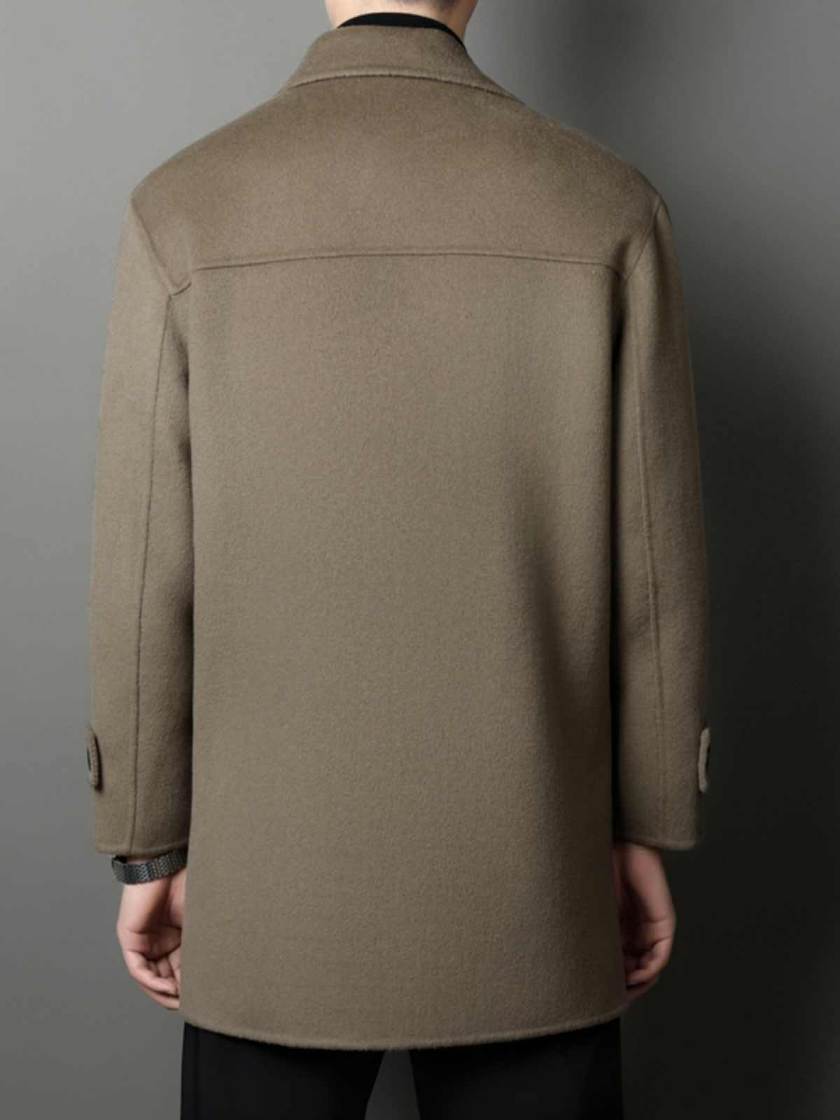 OC348: Áo khoác nam cashmere cao cấp mùa thu đông nam cổ vest dài