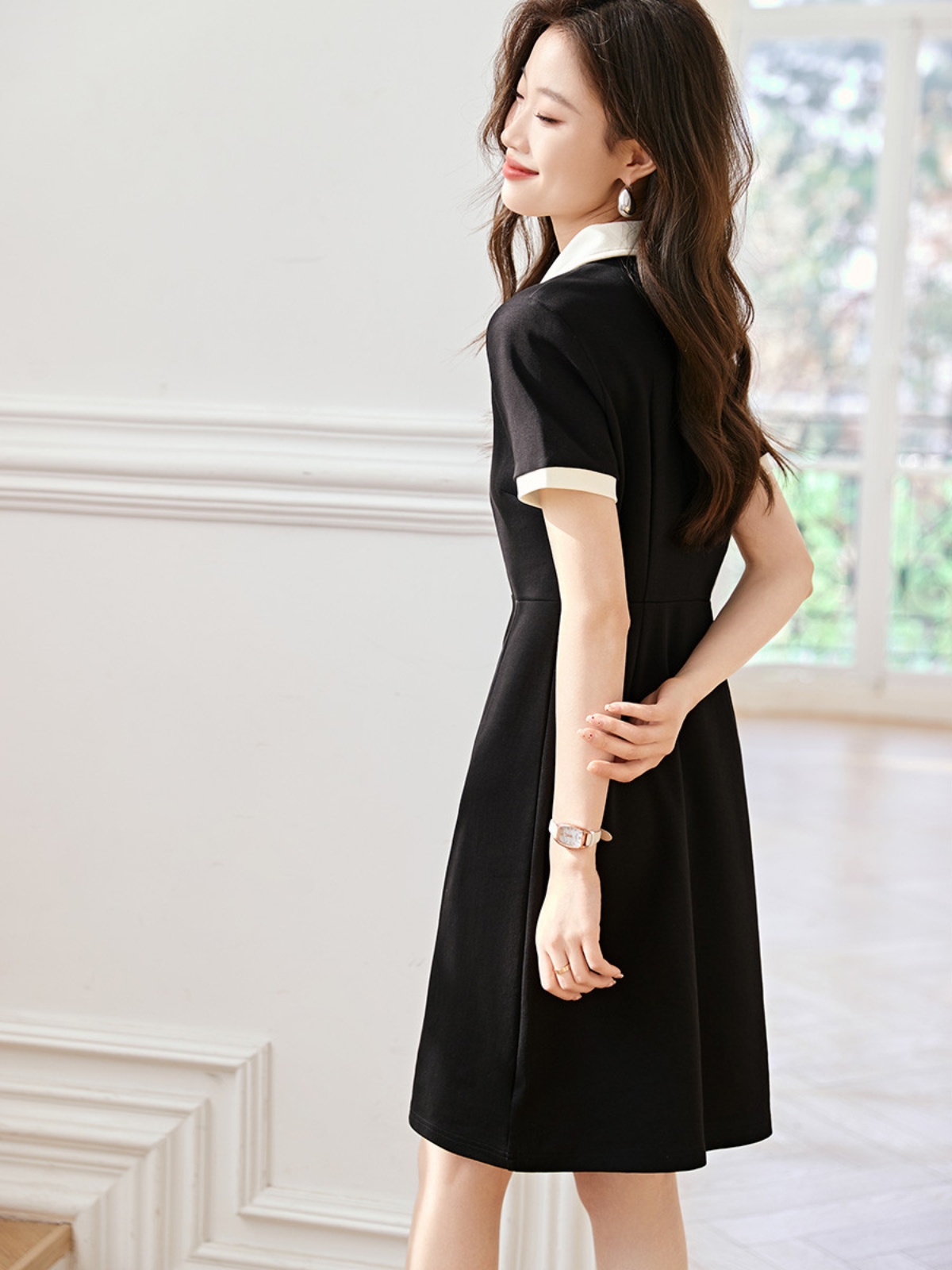 OD092: đầm suồng có cổ cao cấp
