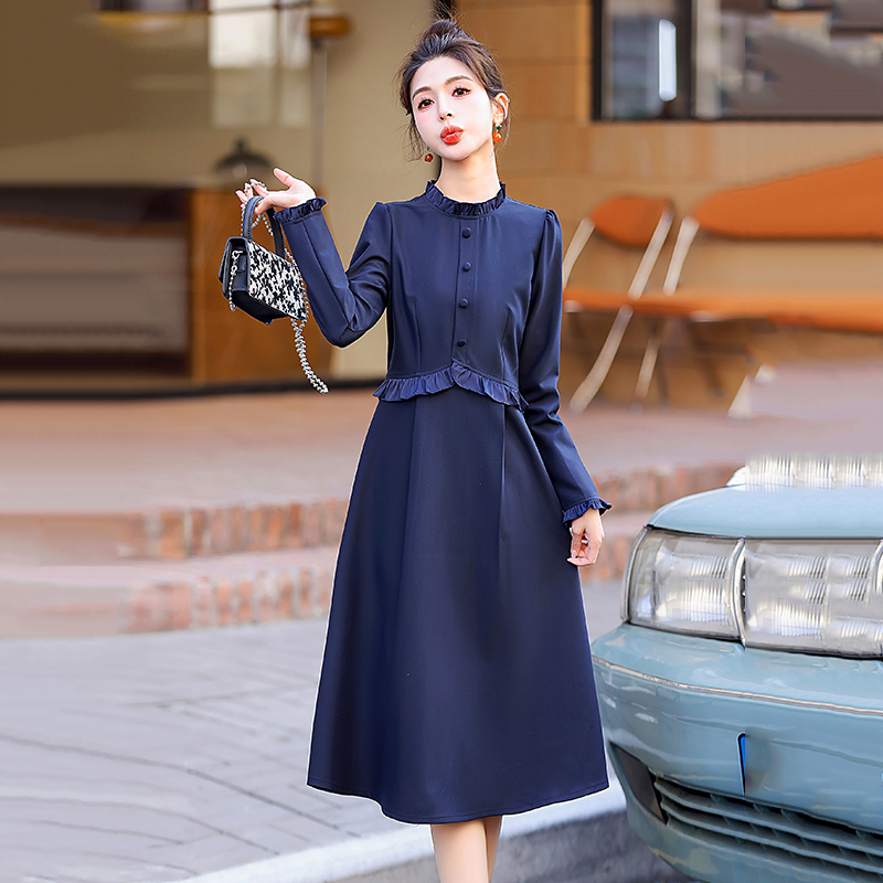 OD625: Váy liền thân đẹp trung niên dài tay phong cách Pháp