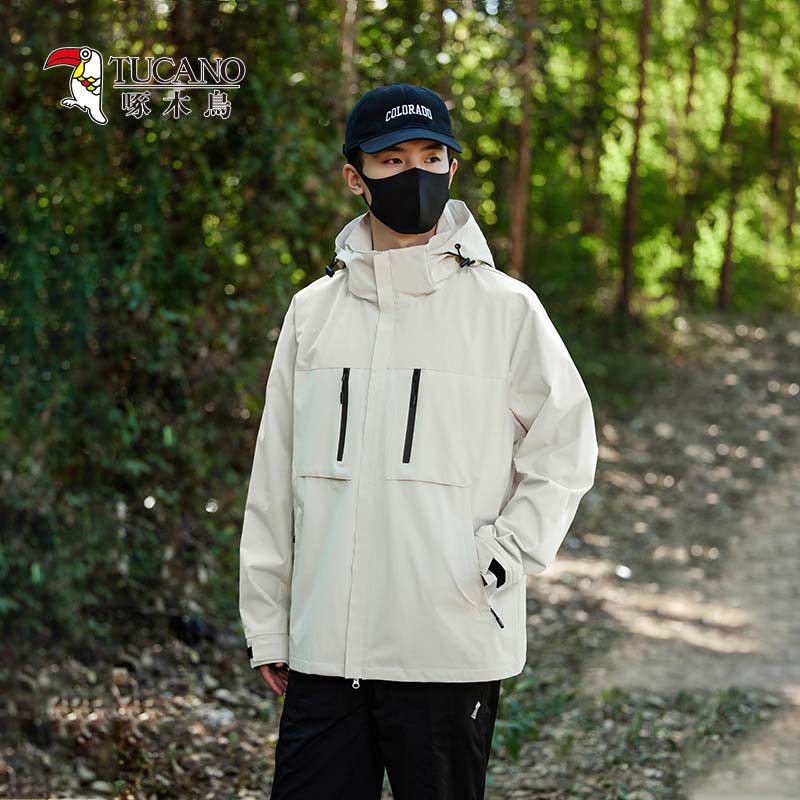OH093: Áo khoác nam cao cấp có mũ trùm đầu unisex kiểu dáng mới Woodpecker chống gió và chống thấm