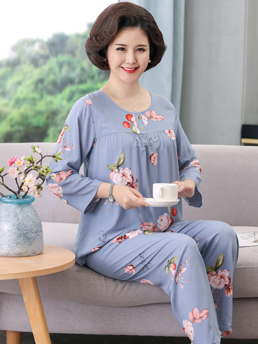 OE529: Bộ đồ ngủ lụa cotton cho phụ nữ SPNN
