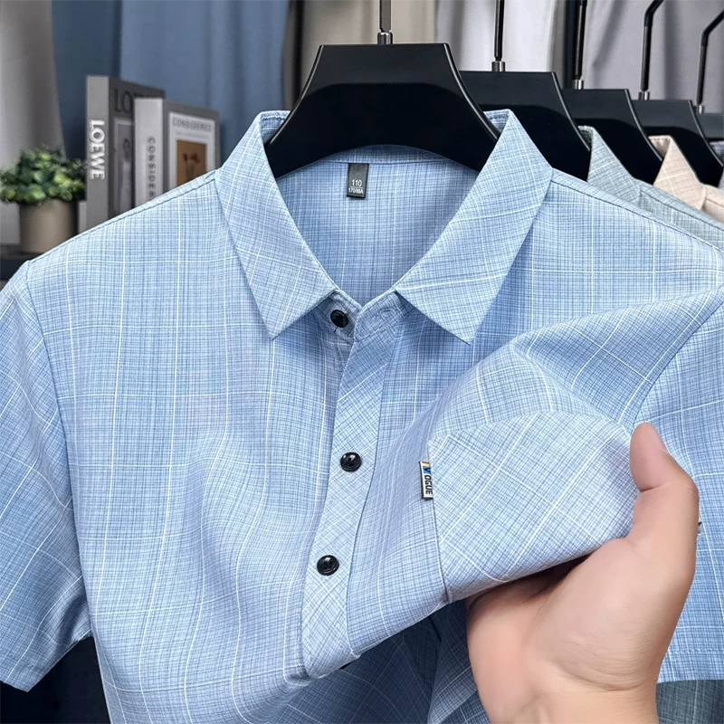 OH041: Áo sơ mi nam tay ngắn Woodpecker bằng vải cotton lanh