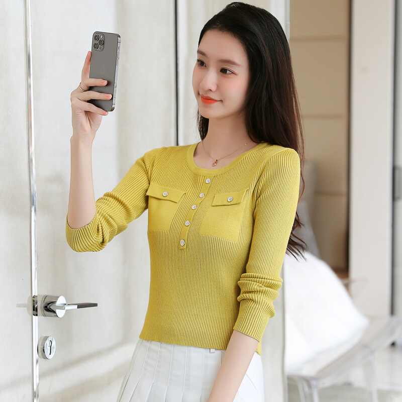 OD967: Áo dệt kim ngắn vừa vặn cho nữ xuân thu