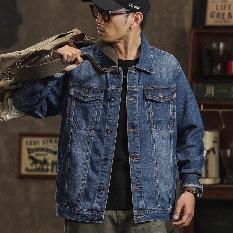 OE347: Áo khoác denim jean nam cao cấp