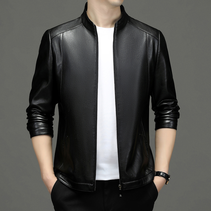 OE152: áo khoác da cừu dành cho nam cao cấp trung niên