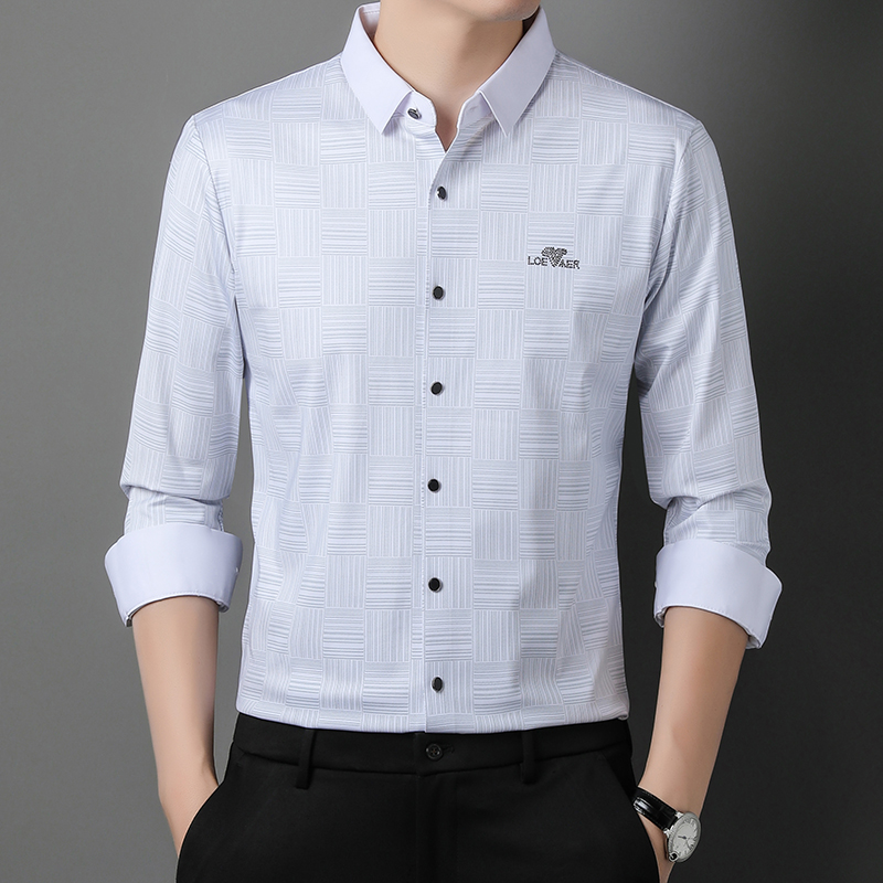 OE266: Áo sơ mi nam cao cấp tay dài không cần ủi cho nam cao cấp trung niên