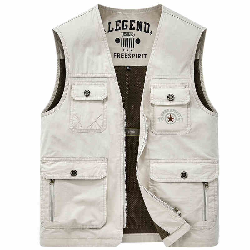 OC448: Áo vest nam gile cotton Áo vest nam nhiều túi trung niên