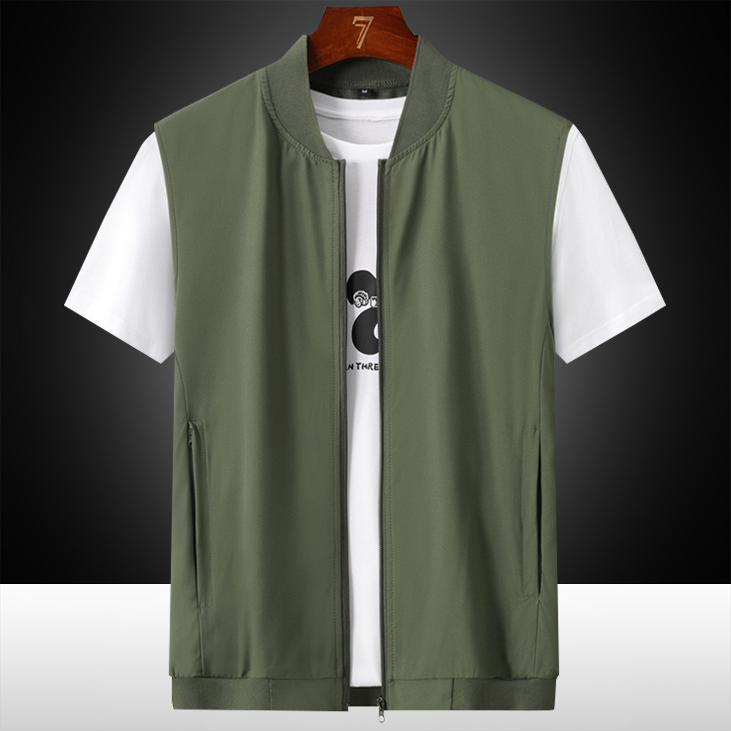 OH058: Áo gile vest nam bằng lụa băng