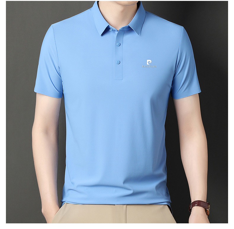 OE282: Áo thun nam cao cấp tay ngắn lụa tơ mùa hè Pierre Cardin POLO nam cao cấp ve áo