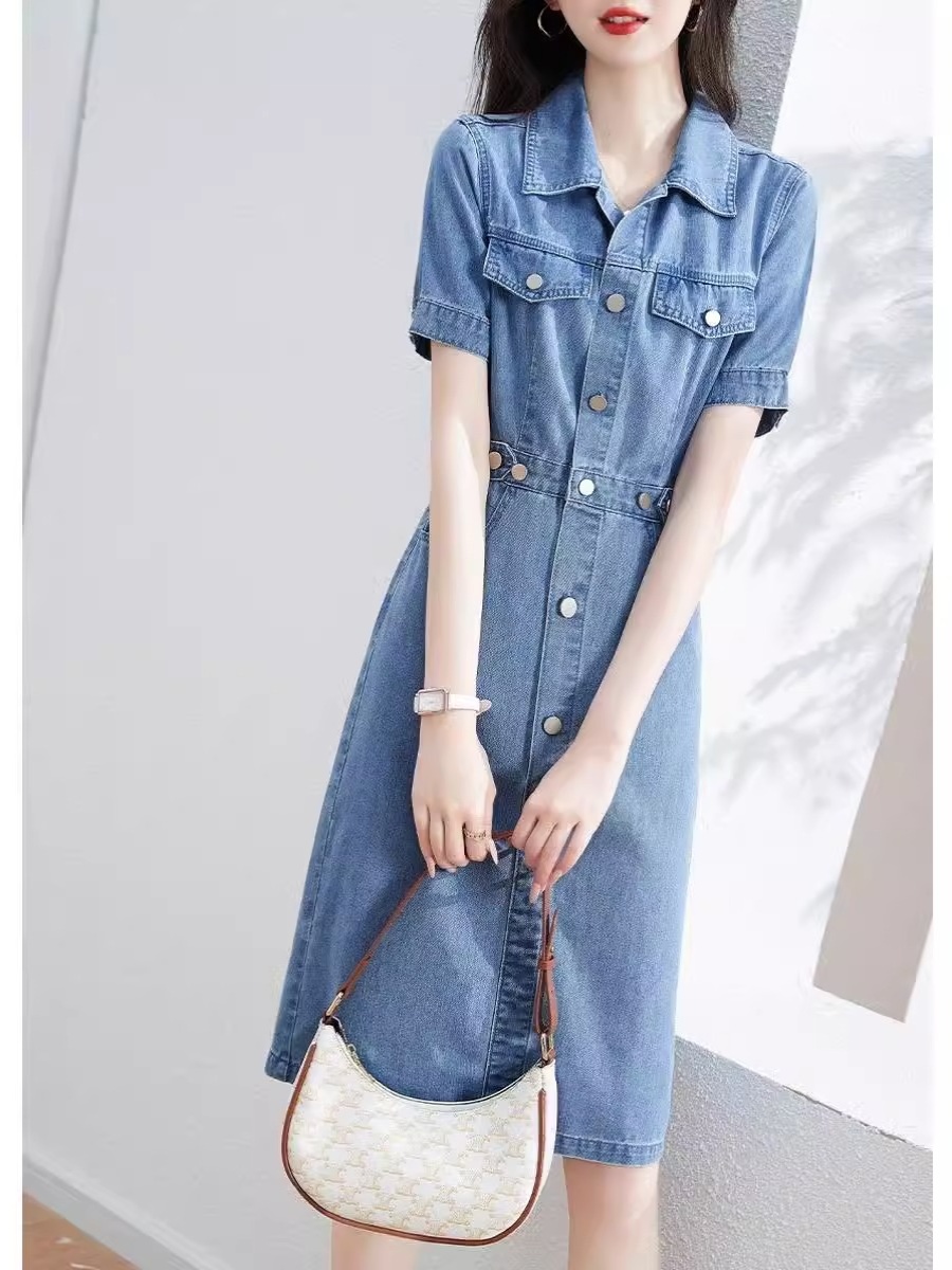 Mã B658: đầm váy jean ngắn cao cấp phong cách phương Tây