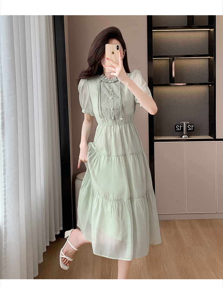 OD671: Đầm ngắn tay Tencel phong cách