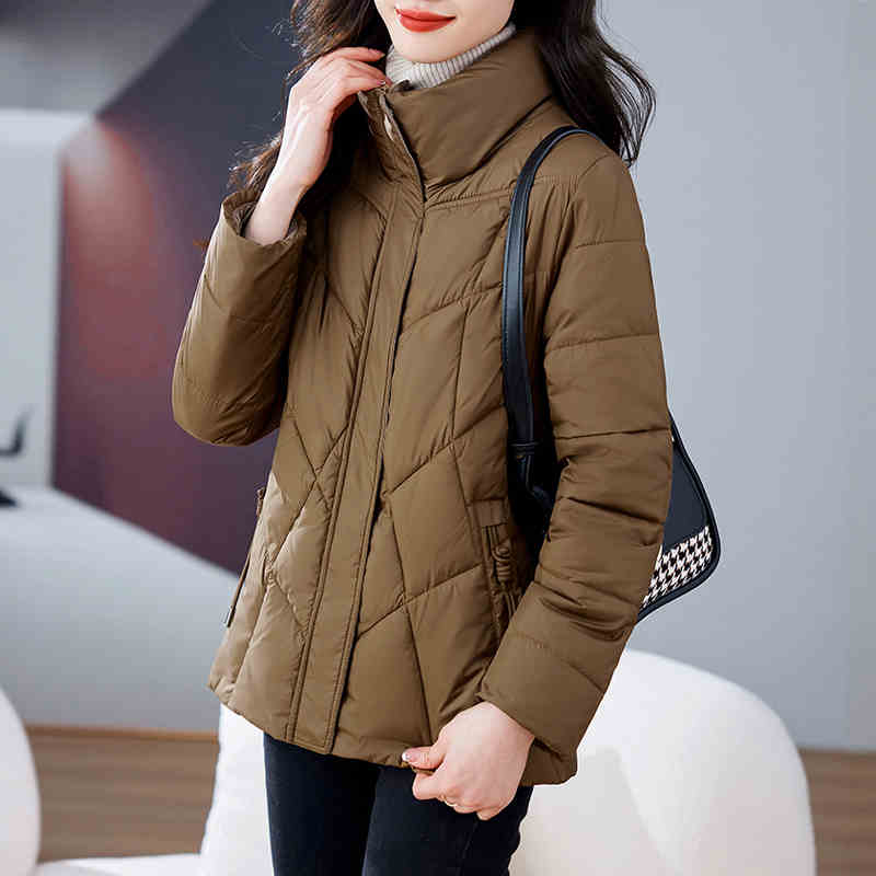 OD1059: Áo Khoác nữ Cotton trung niên Ấm Áo Bông Ngắn Cổ Áo Đứng