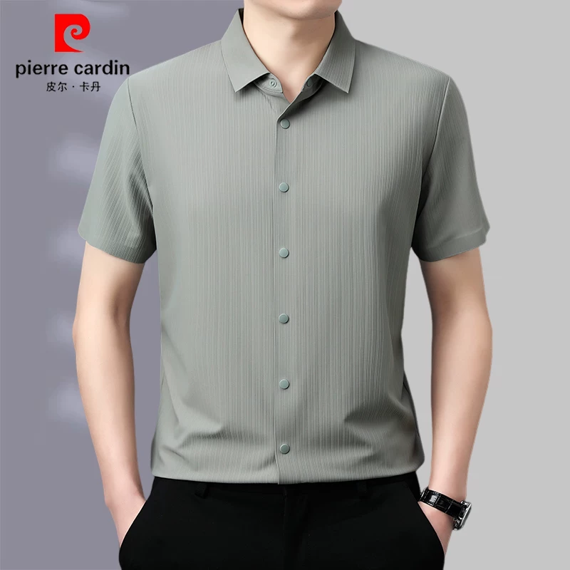 OE959: Áo sơ mi ngắn tay mùa hè cao cấp bằng lụa tơ tằm Mulberry dành cho nam