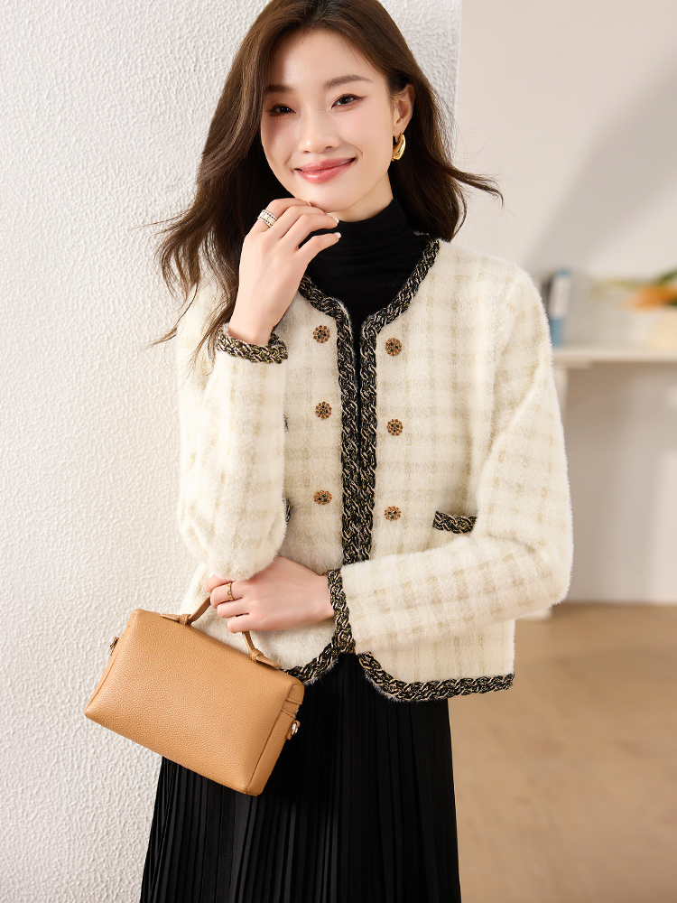 OD818: Áo khoác nữ ngắn lông chồn cao cấp