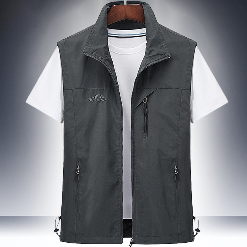 OE335: Áo khoác vest nam cao cấp co giãn thoáng khí cổ đứng áo ghi lê