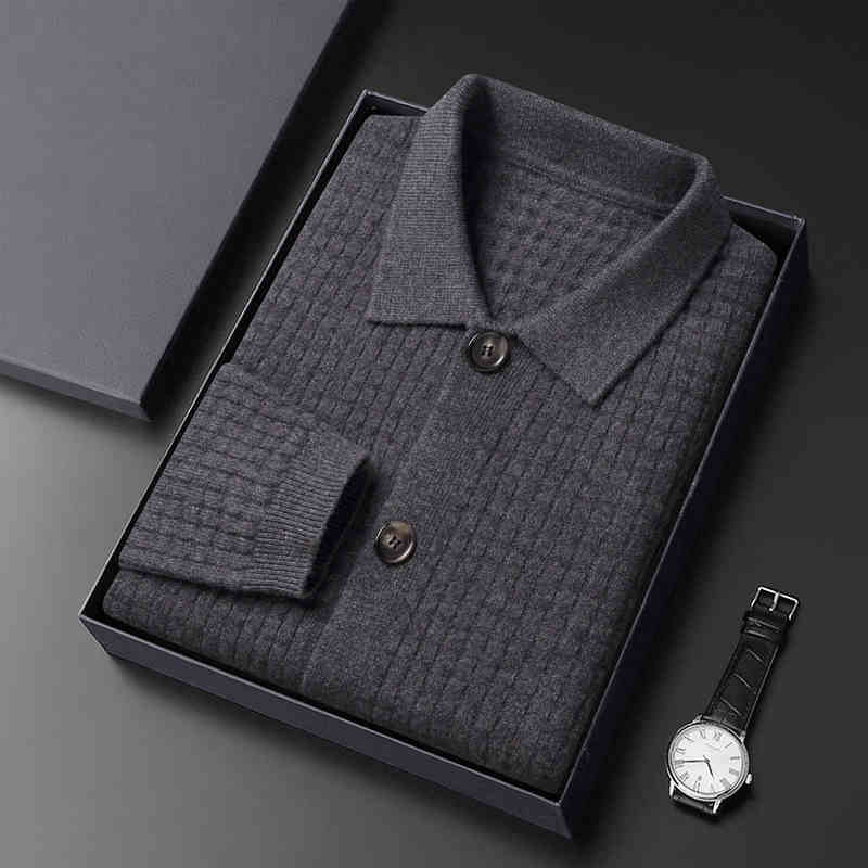 OC446: áo khoác len dệt kim cardigan nam xuân thu