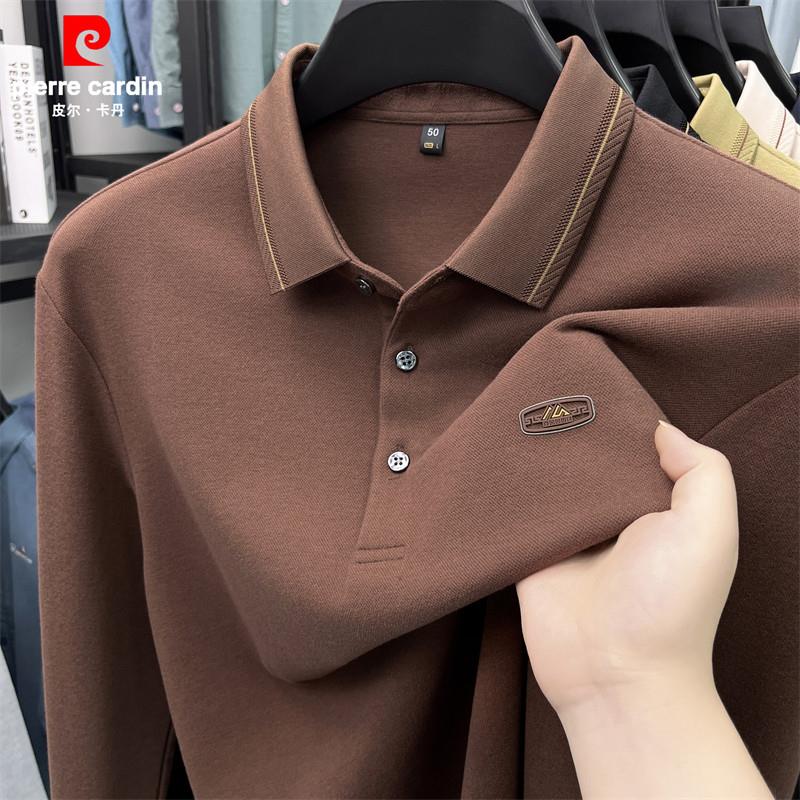 OE732: Áo thun polo nam cao cấp tay dài họa tiết tổ ong Pierre Cardin
