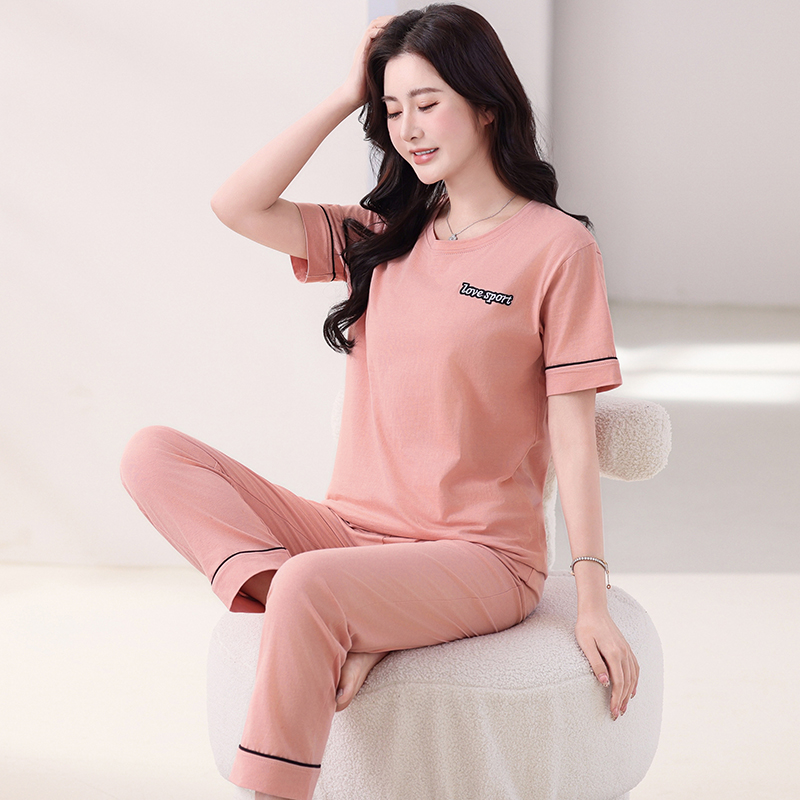 OE534: Bộ đồ ngủ nữ SPNN cotton nguyên chất quần ngắn tay mùa hè