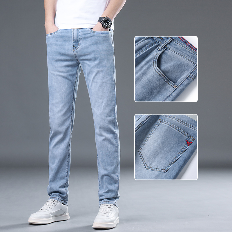 OE756: Quần jeans nam cao cấp mùa hè quần ống đứng mỏng co giãn rộng rãi nam cao cấp