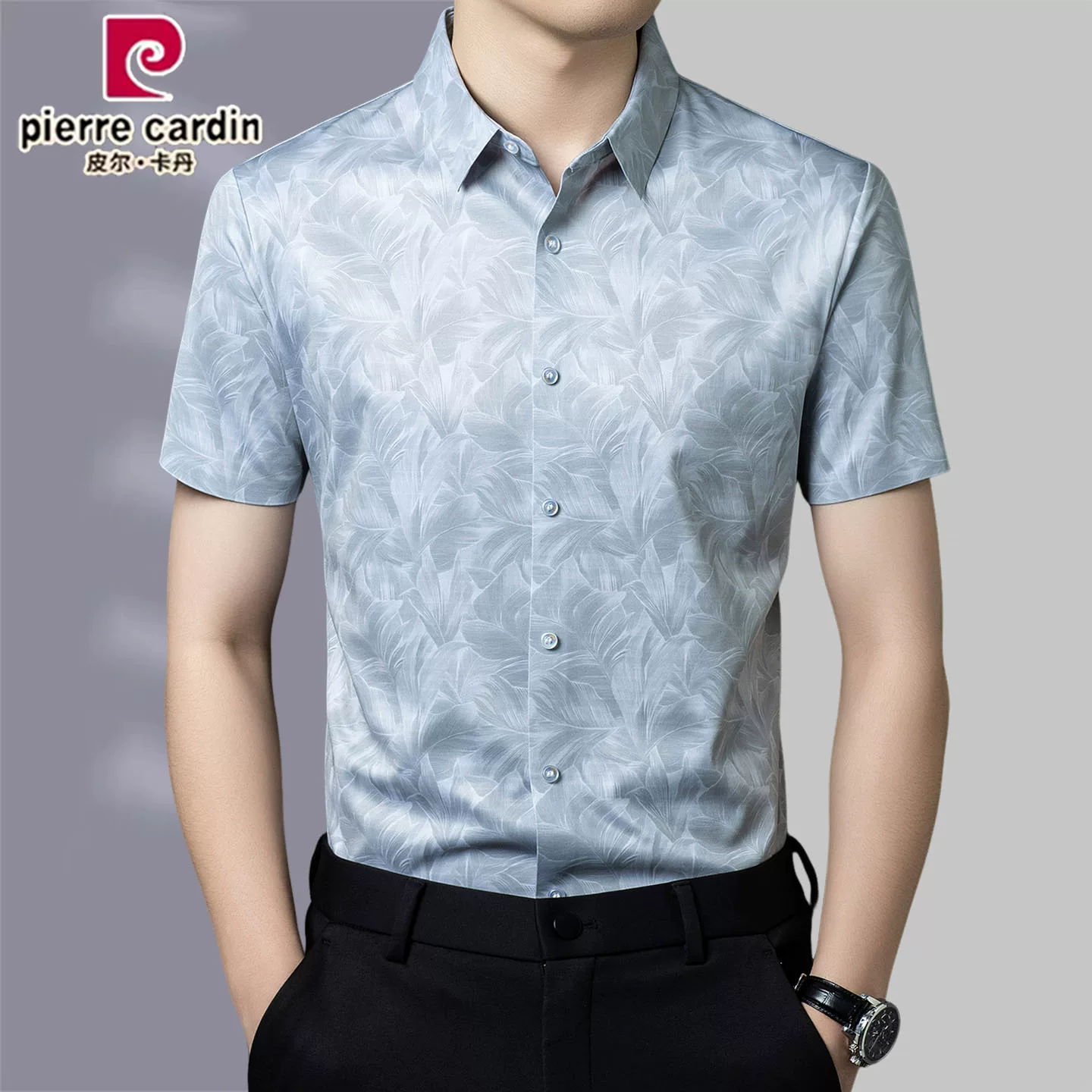 OH049: Áo sơ mi ngắn tay mùa hè cao cấp bằng lụa tơ tằm Mulberry dành cho nam giới