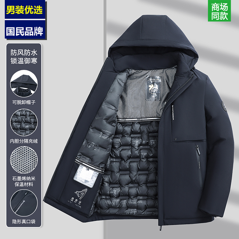 Mã B495: ] Áo khoác có mũ trùm đầu ấm áp có thể tháo rời dành cho nam